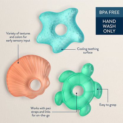 Cutie Coolers™ Water Filled Teethers (3-pack): Dino