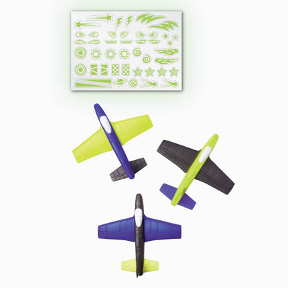 Stunt Squadron Foam Fliers Airplane Craft Kit for Kids: Glow in the Dark