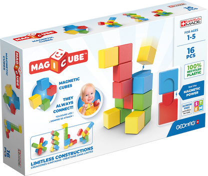 Geomag Magnetic Toys | Magicube Try-Me Recycled 16 pcs: 8 piece sets