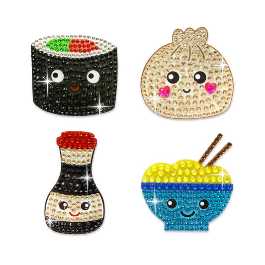 Savory & Sushi Set of 4 2" Rhinestone Stickers: O/S