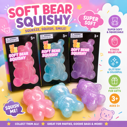 Soft Bear Squishy Toy – Sensory Stress Relief Fidget