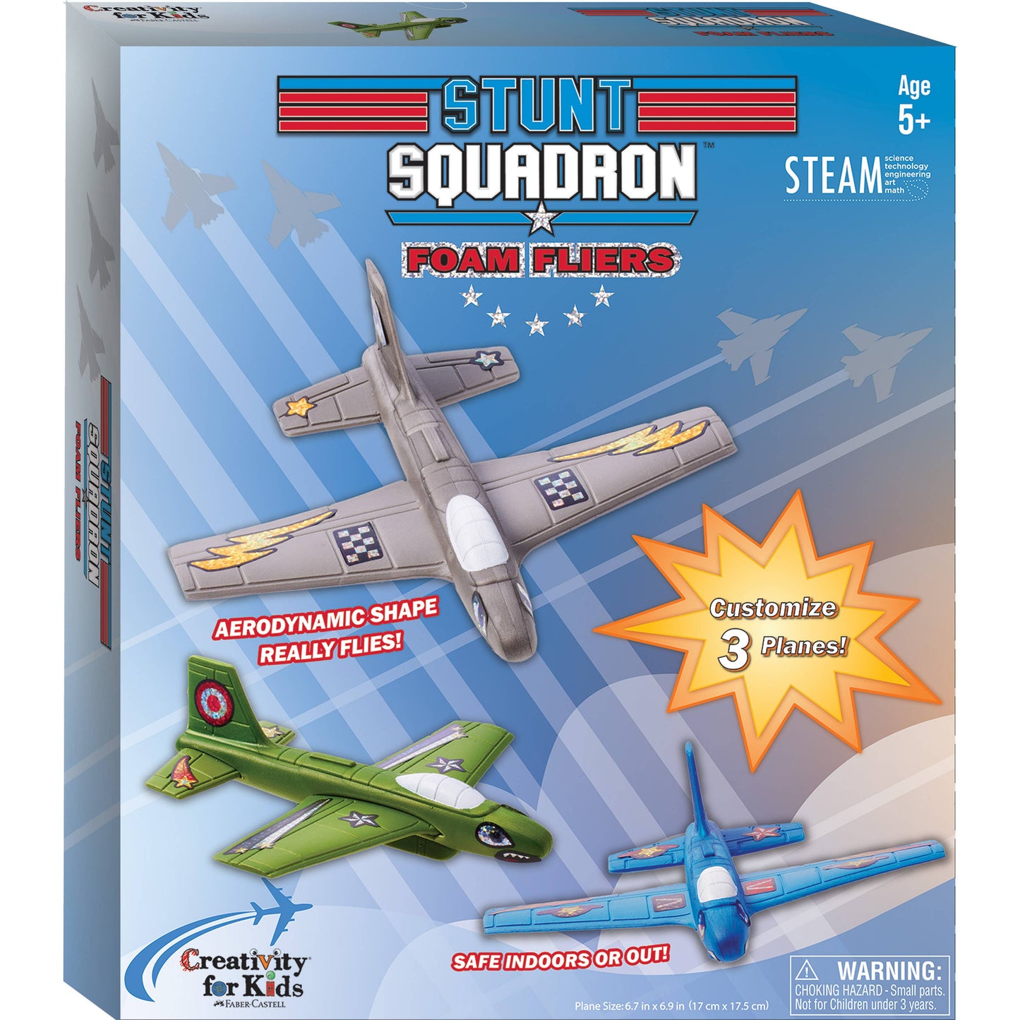 Stunt Squadron Foam Fliers Airplane Craft Kit for Kids: Glow in the Dark