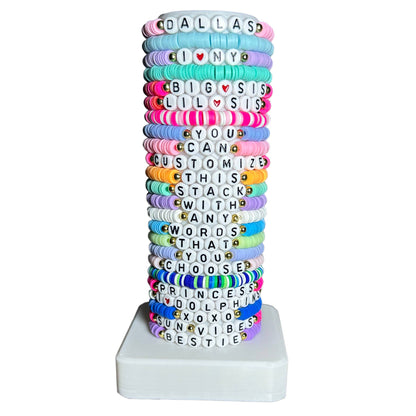 Customizable Word Bracelet Stack