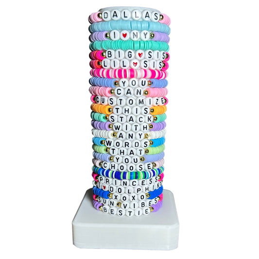 Customizable Word Bracelet Stack