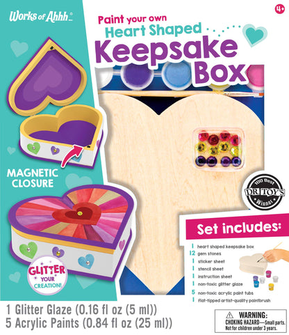Heart Shaped Box Wood Paint Set