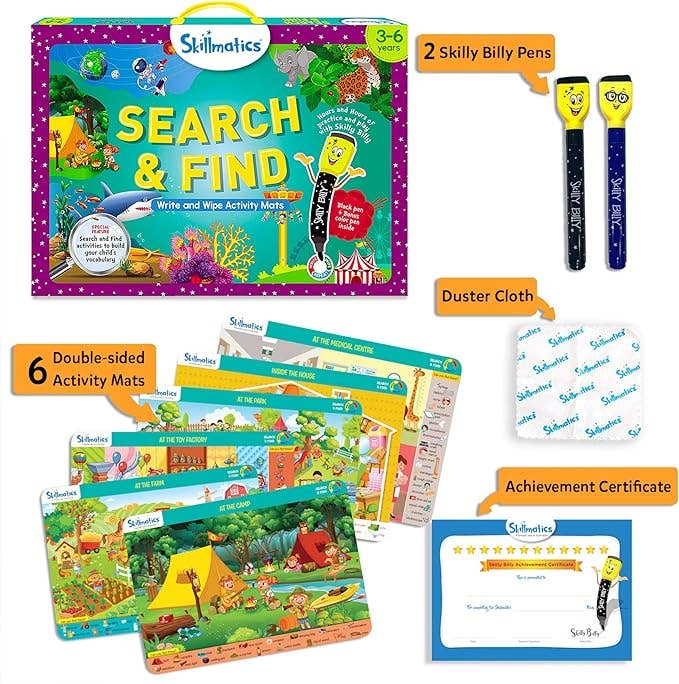 Skillmatics - Search & Find Wipe and Write Activity Mats