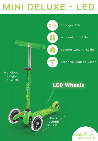 Micro Mini Deluxe LED Kickboard