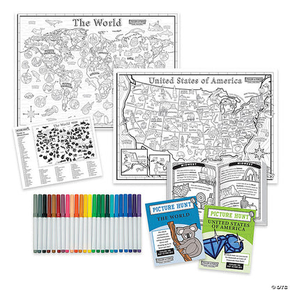 Color & Find USA map